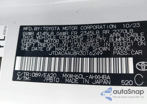2024 Toyota Prius Limited from USA, damaged, VIN JTDACAAU8R3016249